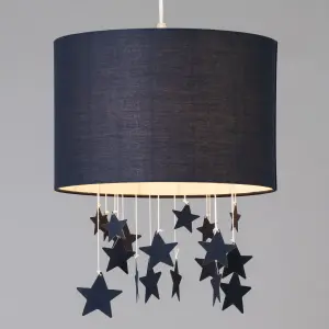 Litecraft Stars Mobile Easy Fit Navy Glow Kids Lamp Shade