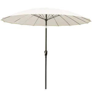 SunDaze 2.7M Cream Garden Fiberglass Rib Parasol with Crank Tilt Mechanism Outdoor Patio Umbrella