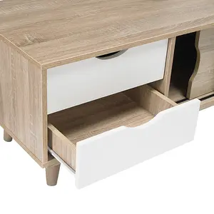 Scandinavian Oak TV Unit Oak & Grey