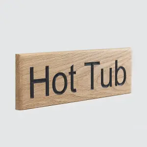 Peak Heritage Engraved Oak Sign 30cm - Hot Tub