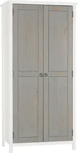 Vermont 2 Door Wardrobe in White and Grey