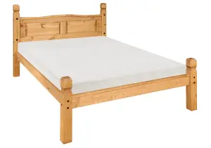 Corona Double Bed Frame Low Foot End 4ft6 Solid Mexican Pine Bedroom