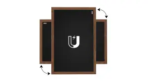 ALLboards Black magnetic chalkboard 100x80 cm wooden frame