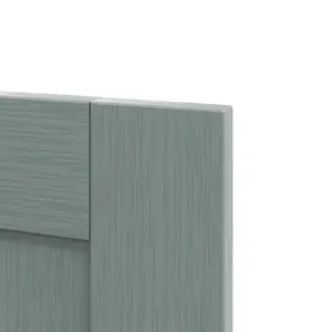 GoodHome Alpinia Matt green wood effect Shaker 50:50 Larder Cabinet door (W)600mm (H)1001mm (T)18mm