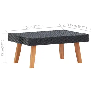 Berkfield Garden Coffee Table Poly Rattan Black