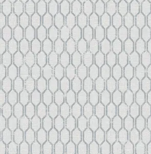 Fine Decor FD25048 Linen Small Wallpaper, Grey/Navy