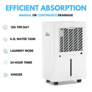 Ometa 20L Dehumidifier and Ioniser, White