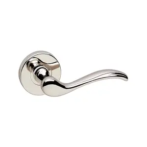 URBNLIVING 103mm Length 2 Pcs Geneva Metal & Polished Nickel Rose Lever Latch Door Handles Set