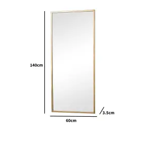 Melody Maison Large Gold Rectangle Mirror 60cm x 140cm