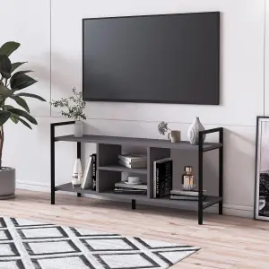 Func TV Stand Cabinet, Modern TV Unit with 4 Shelves, 120 x 35 x 60 cm TV Table for TVs up to 55", Anthracite