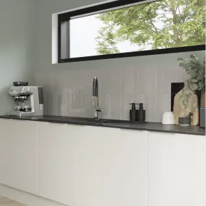 GoodHome 12mm Nepeta Matt Grey Soapstone effect Paper & resin Square edge Kitchen Worktop, (L)3000mm