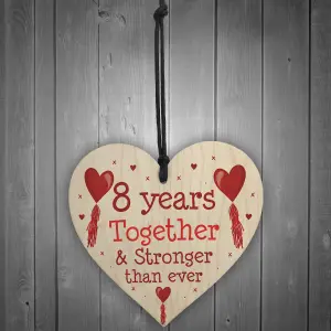 8th Anniversary Gift Wood Heart Perfect Gift For Husband And Wife Him Her Keepsake