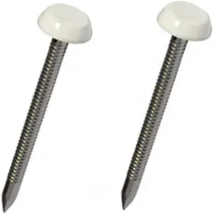 250 x White UPVC 40mm Poly Top Pins Plastic Headed Fascia Fixings