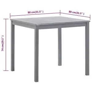 Berkfield Garden Table Grey 80x80x74 cm Solid Acacia Wood