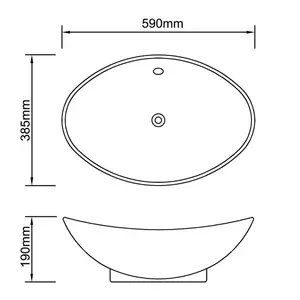 Metro Lane Marinette 590mm L x 385mm W Ceramic Oval Sink White