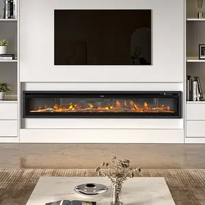 Electric Fire Wall Mounted Wall Inset Or Freestanding Fireplace 12 Flame Colours with Remote Control 80 Inch