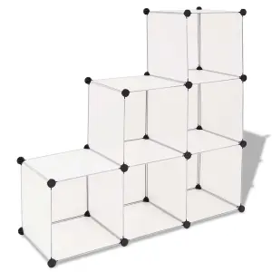 Storage Cube Organiser with 6 Compartments White