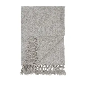 Catherine Lansfield Wilson Plain Chenille 130x170cm Blanket Throw Grey