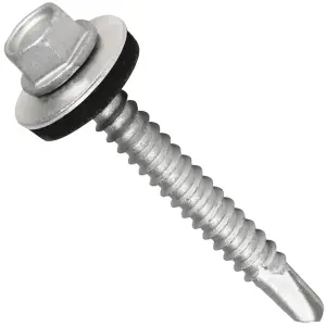 20mm Roofing Screws with Rubber Sealing Washer  (Pack of: 200) Hex Head Self Drilling Screw Steel Zinc Plated