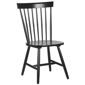 Set of 2 Dining Chairs BURGES Rubberwood Black