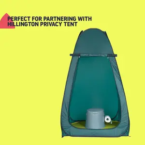 HILLINGTON 5L Portable Camping Toilet with Washable Basket & Roll Holder