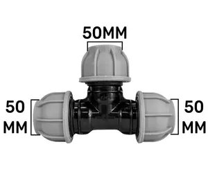 mdpe 50mm tee compression connectors /fittings for mdpe water/irrigation pipe