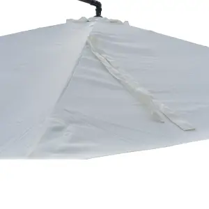 KCT Garden Parasol 3m Large Cream Cantilever with Protective Cover