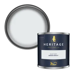 Dulux Trade Heritage Swedish White Matt Wall paint, 125ml Tester pot