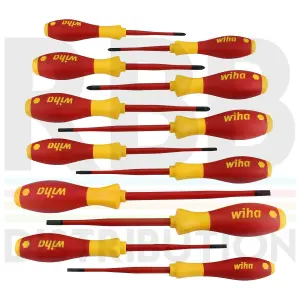 Wiha Screwdriver Phillips Slotted PlusMinus Pozidrive Flat Head 12pcs Set 41003