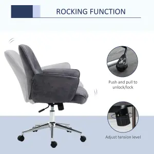 Vinsetto Swivel Computer Office Chair Mid Back Desk Chair for Home, Deep Grey