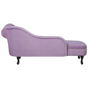 Right Hand Chaise Lounge Velvet Light Violet NIMES