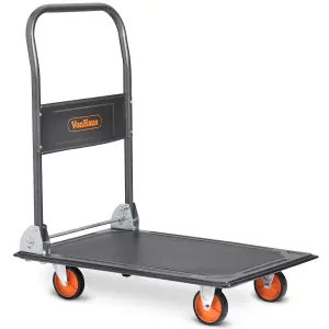 VonHaus Folding Platform Trolley 150kg Capacity, Multi-Functional Heavy Duty Platform Truck on Wheels for Easy Transportation