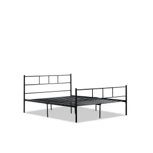 Bed Frame 4ft 6 Solid Metal Black Finish Double Bedroom Furniture