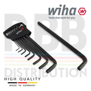 Wiha Allen Key Hex Key 9pc Set Metric Long L keys Hexagon 5 Years WARRANTY 06386