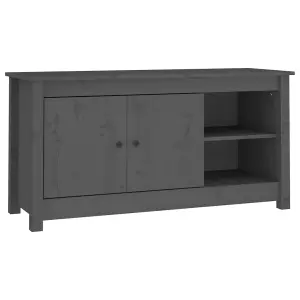 Berkfield TV Cabinet Grey 103x36.5x52 cm Solid Wood Pine