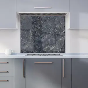 Luxury Slate Grey Quartz Effect Premium Glass Kitchen Splashback W900mm x H650mm