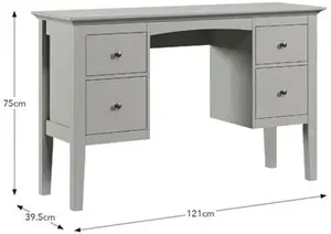 Dunelm Lynton Dressing Table, Farmhouse, Grey