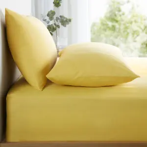 Appletree Pure Yellow 100% Pure Cotton 28cm Fitted Sheet