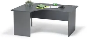 Graphite Grey Curved Executive Panel End Office Desk | Right Hand 1800mm Wide Curved Desk Graphite Grey