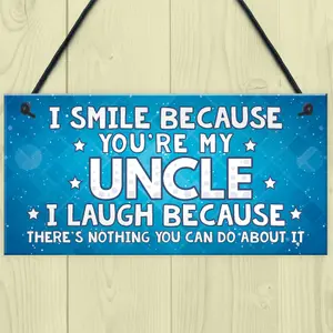 Red Ocean Funny Uncle Gift Hanging Plaque Novelty Uncle Birthday Christmas Gift From Niece Nephew