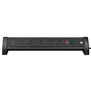 Brennenstuhl Extension Lead For Desks - 5 Gang with USB Ports