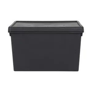 3 x Wham Bam 62L Stackable Recycled Plastic Storage Box & Lid Black