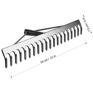 Garden Rake, Steel Hardened Heavy-Duty Rake Head for Hay, Leaves, Lawn, Ideal Gardening Tool (20 Tines - 54 cm / 21 in)