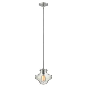 Elstead Congress 1 Light Ceiling Pendant Chrome Clear Glass, E27