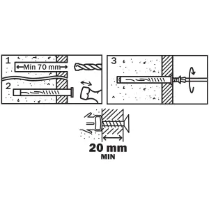 Diall TX Countersunk Frame fixing (Dia)10mm (L)80mm, Pack of 6