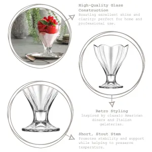 Lily Glass Ice Cream Bowls - 250ml - Pack of 6