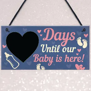 Red Ocean Chalkboard Countdown To Birth Sign Baby Shower Gift Mum Dad To Be Gifts New Born Baby Gifts Keepsake