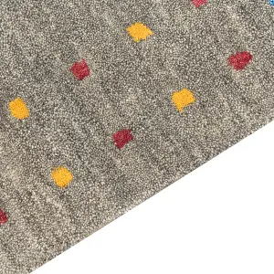 Wool Gabbeh Area Rug 140 x 200 cm Grey SEYMEN