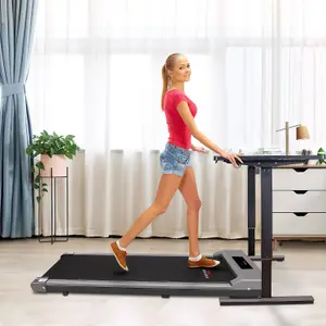 Space Saving Motorised Treadmill Walking Machine with LCD Display(Grey)