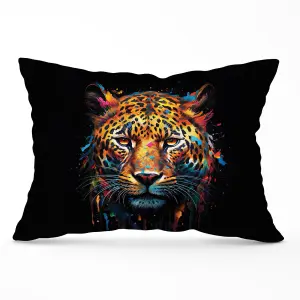 Splashart Leopard Face Cushions 33cm x 48cm